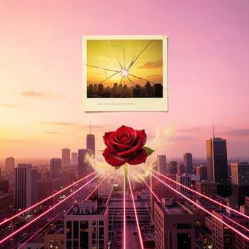 照片模糊夕阳旧