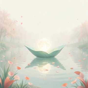 春水送花船