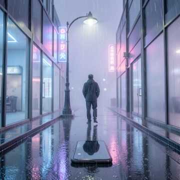 雨后街灯