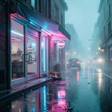 空街的霓虹雨