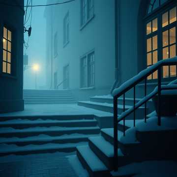 冬窗檐雪
