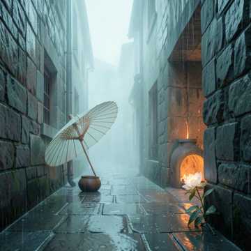 烟雨勾勒青瓷釉