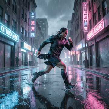 雨里奔跑