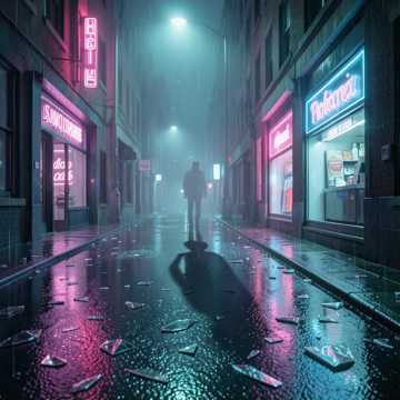 霓虹碎在鞋尖