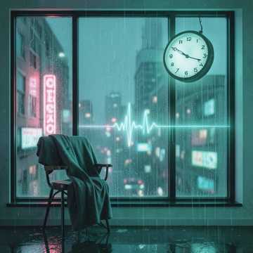 雨丝打湿的窗帘