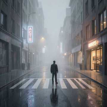 霓虹熄灭的街