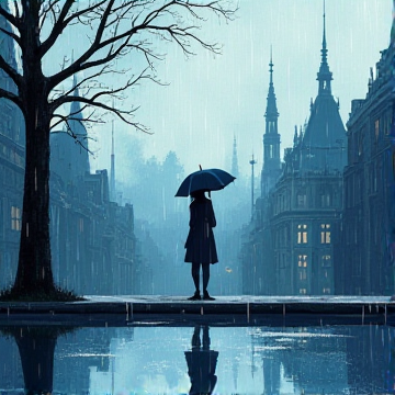 雨中写生