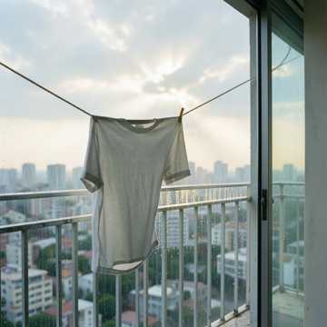 晾衣绳上的雨