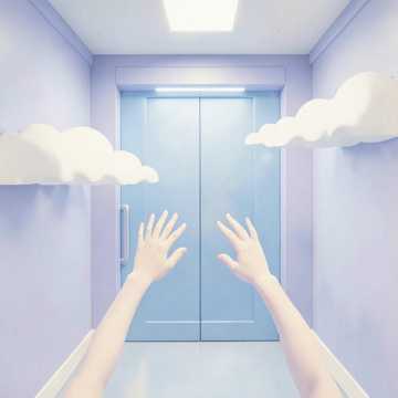 电梯间的云朵