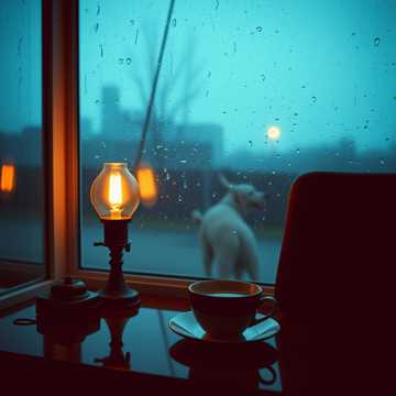 雨碎屋檐灯