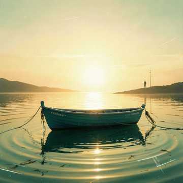 渡船点碎夕阳
