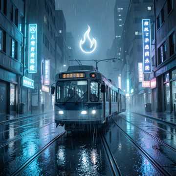 深蓝雨夜里尚未熄灭的微光