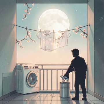 晾衣绳上的雨季