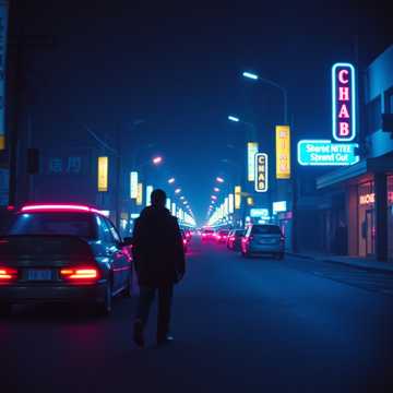 路灯影子折成路