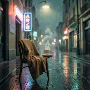 雨中拿铁与磨旧外套