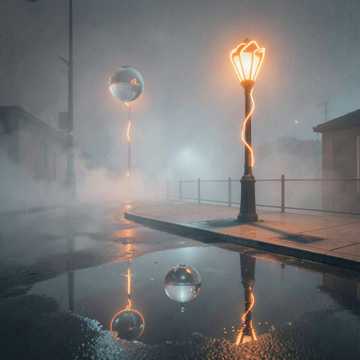 霓虹溺水的灯