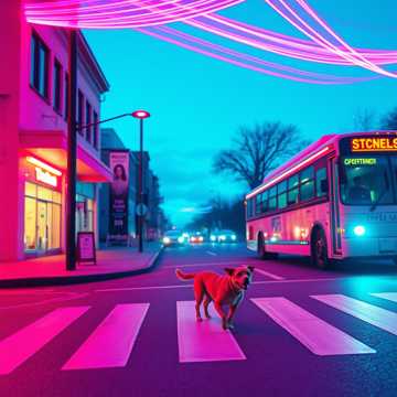 蹦蹦跳跳追公交