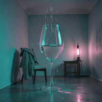 雨丝坠进空酒杯
