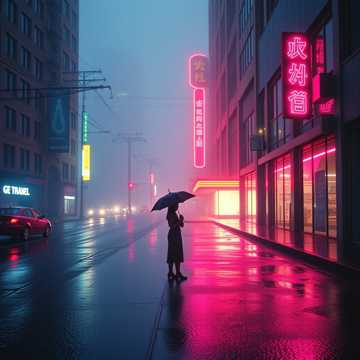 霓虹倒影