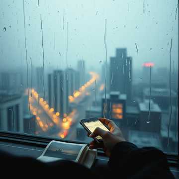 落地窗的雨