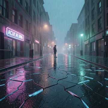 霓虹碎了一地