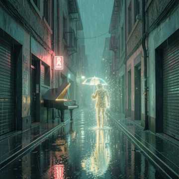 鼓点吻过细雨