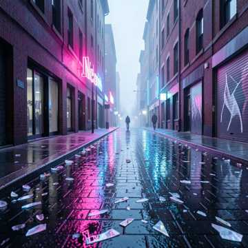 霓虹碎在路口