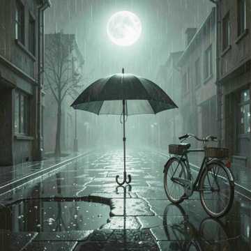 雨伞下的少年
