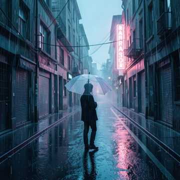 旧伞沿的雨