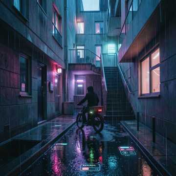雨中七楼的送达键