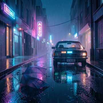 湿街霓虹余温