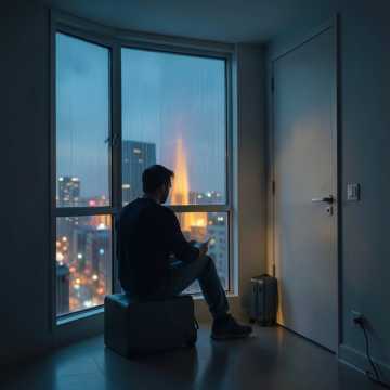 出租屋的黄昏灯火