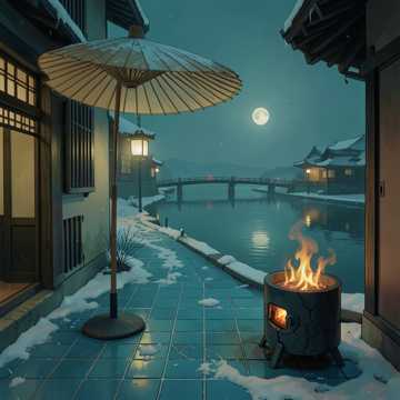 青瓦落雪