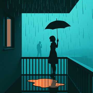 雨丝穿过空房间