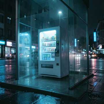 自动贩卖机的蓝光