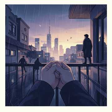 两手紧扣