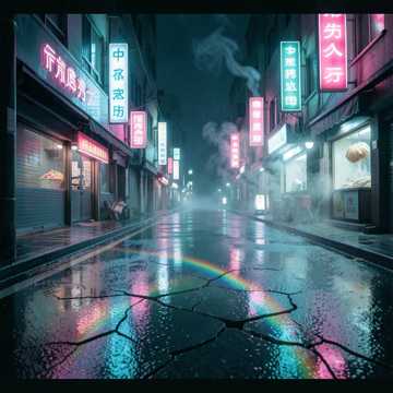 霓虹碎了一地