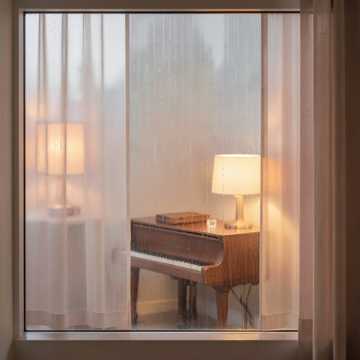 雨声淋湿的窗帘