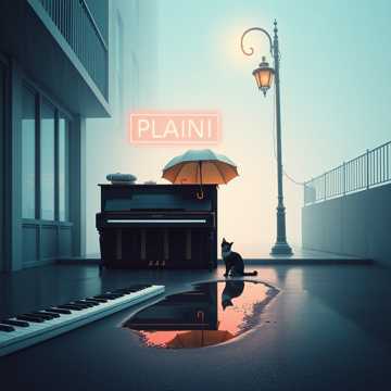 琴键上的旧雨伞