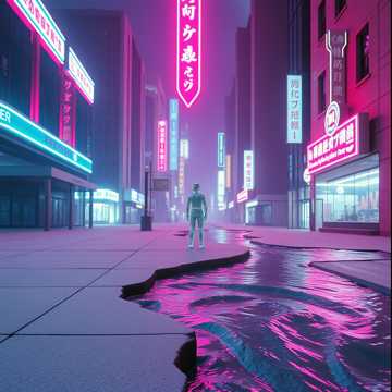 霓虹嚼着碎梦
