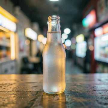 便利店暖光中的汽水