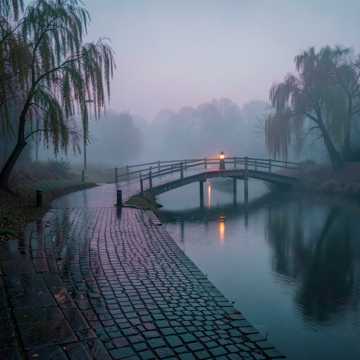 烟雨石桥
