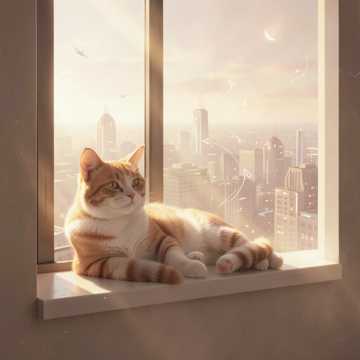 猫和我都在发呆