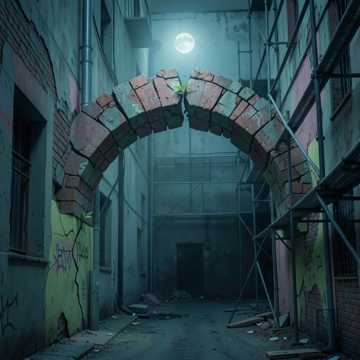 碎砖贴地
