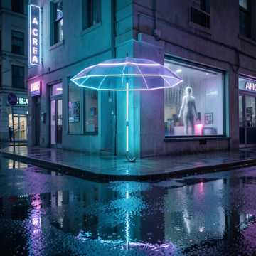 霓虹雨丝的余温