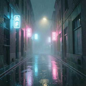 霓虹雨巷