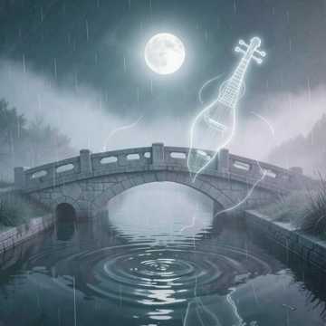 望月桥听雨