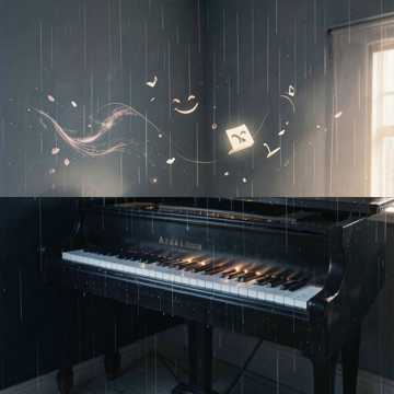 旧钢琴键的雨