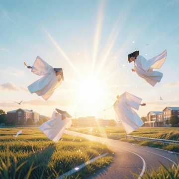 晚风里的学士服
