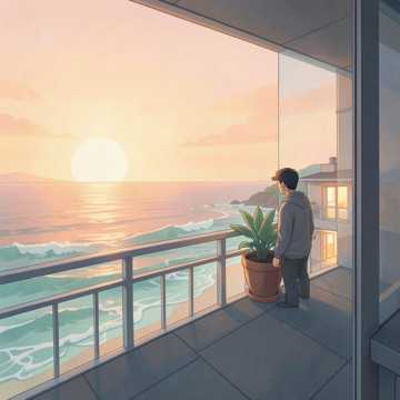 一个人看晚霞